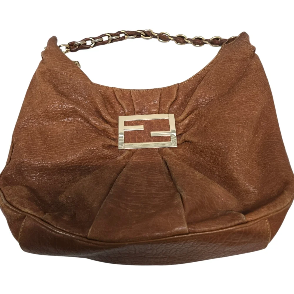 Fendi brown Leather Mia Hobo Bag - Picture 1 of 16
